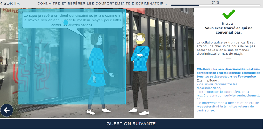 Extrait d'un e-learning basé sur l'ancrage mémoriel afin d'adopter les bons réflexes